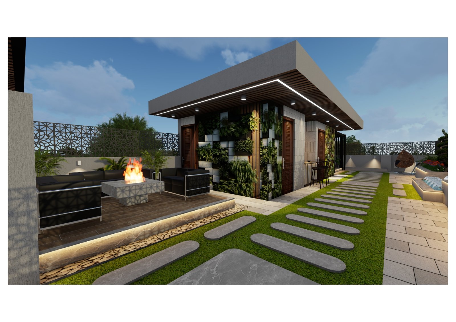 Luxury Outdoor Landscape Design with Vertical Gardens